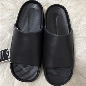 Nike Calm Slide Sandals Black With Khaki Bottom